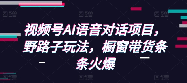 视频号AI语音对话项目，野路子玩法，橱窗带货条条火爆-梦凌网创