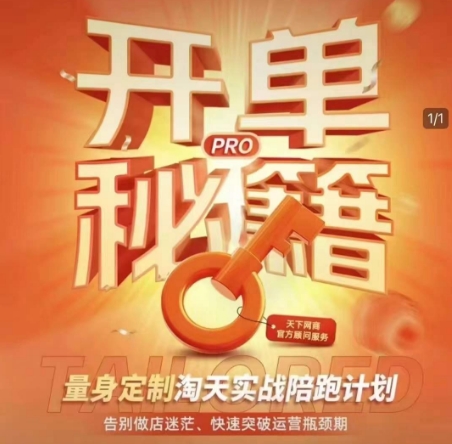 淘宝开单秘籍PRO，量身定制淘天实战陪跑计划，告别做店迷茫、快速突破运营瓶颈期-梦凌网创