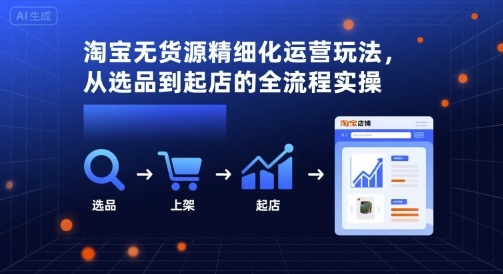 淘宝无货源精细化运营玩法，从选品到起店的全流程实操-梦凌网创