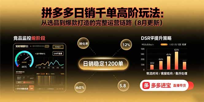 拼多多日销千单高阶玩法：从选品到爆款打造的完整运营链路(8月更新-梦凌网创