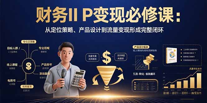 财务IP变现必修课：从定位策略、产品设计到流量变现形成完整闭环-梦凌网创