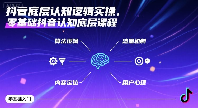 抖音底层认知逻辑实操，零基础抖音认知底层课程-梦凌网创