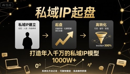 私域IP起盘，私域ip建立、起盘、高转化，打造年入千万的私域ip模型-梦凌网创