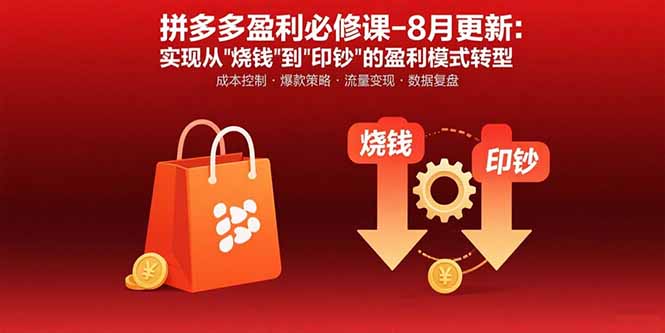 拼多多盈利必修课-8月更新：突破运营瓶颈 实现从烧钱到印钞的盈利模式转型-梦凌网创