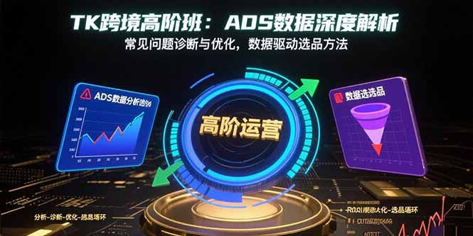 TK跨境高阶班：ADS数据深度解析，常见问题诊断与优化，数据驱动选品方法-梦凌网创