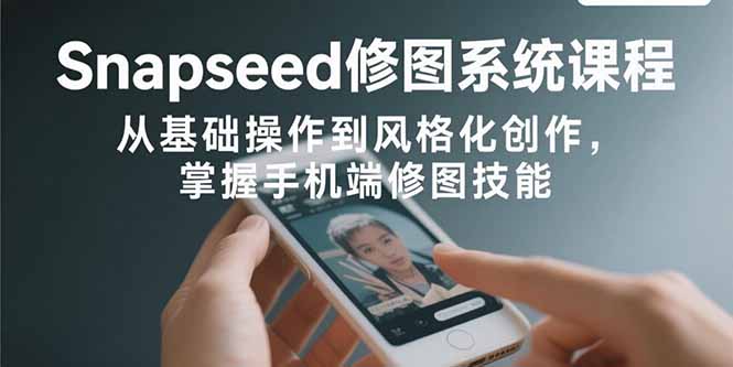 Snapseed修图系统课程：从基础操作到风格化创作，掌握手机端修图技能-梦凌网创
