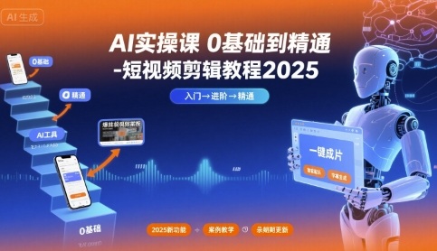 AI实操课0基础到精通-短视频剪辑教程2025-梦凌网创