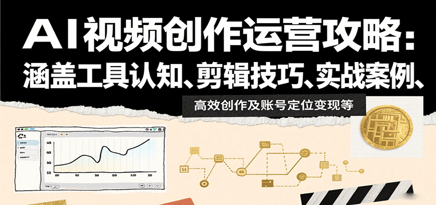图片[1]-AI视频创作运营攻略：涵盖工具认知、剪辑技巧、实战案例、高效创作及账号定位变现等-梦凌网创