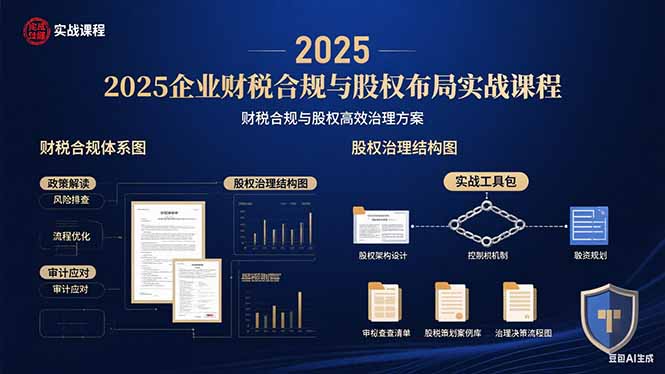 2025企业财税合规与股权布局的实战课程：财税合规与股权高效治理方案-梦凌网创