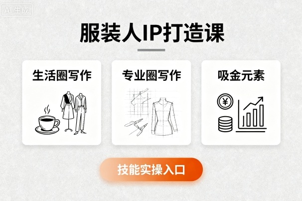 服装人IP打造课，文案创富+生活圈写作+专业圈写作+服装人专属+吸金元素+技能实操-梦凌网创