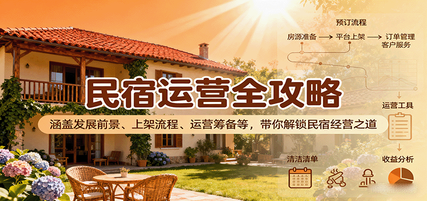 民宿运营全攻略：涵盖发展前景、上架流程、运营筹备等，带你解锁民宿经营之道-梦凌网创