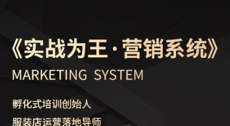 老杨·服装老板必修课《实战为王-营销系统》实现业绩被动式增长-梦凌网创