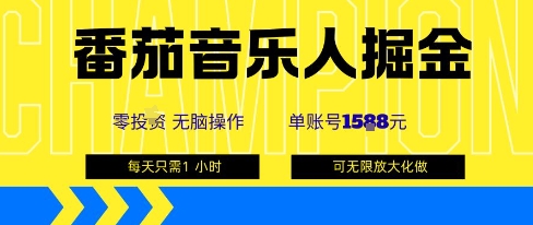 番茄音乐人掘金，单账号最高可撸1k+，可无限矩阵去做，零投入-梦凌网创