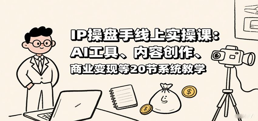 IP操盘手线上实操课：AI工具、内容创作、商业变现等20节系统教学-梦凌网创