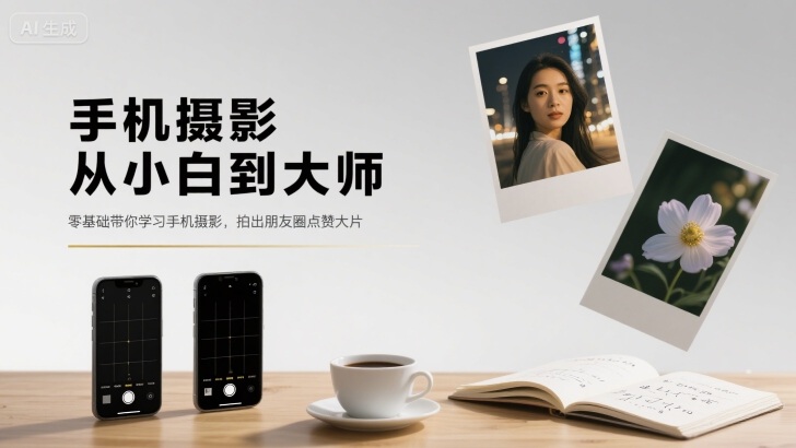 手机摄影从小白到大师，零基础带你学习手机摄影，拍出朋友圈点赞大片-梦凌网创