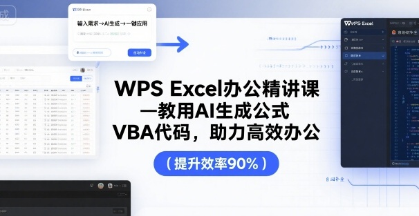 WPS Excel办公精讲课，教用 AI 生成公式，VBA 代码，助力高效办公-梦凌网创