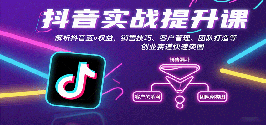 图片[1]-抖音实战提升课：解析抖音蓝v权益，销售技巧、客户管理、团队打造等创业赛道快速突围-梦凌网创