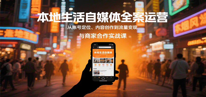 本地生活自媒体全案运营，从账号定位、内容创作到流量变现与商家合作实战课-梦凌网创