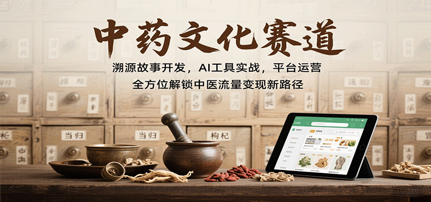 图片[1]-中药文化赛道：溯源故事开发，AI工具实战，平台运营，全方位解锁中医流量变现新路径-梦凌网创