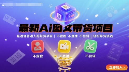 最新Ai图文带货项目，最适合普通人的带货项目，不露脸 不直播 不剪辑就可以轻松带货搞钱(完结)-梦凌网创