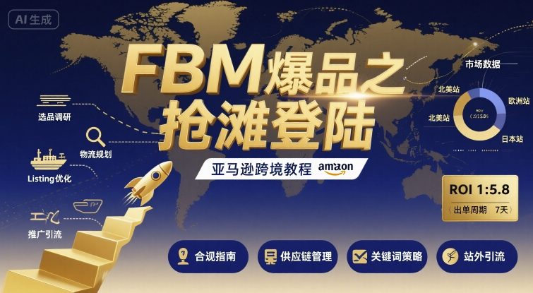 FBM爆品之抢滩登陆-亚马逊跨境教程-梦凌网创