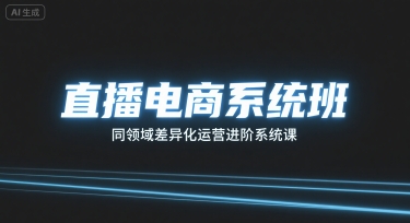 直播电商系统班，同领域差异化运营进阶系统课-梦凌网创