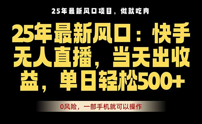 25年最新无人直播玩法，当天秒出单，一部手机就可操作-梦凌网创