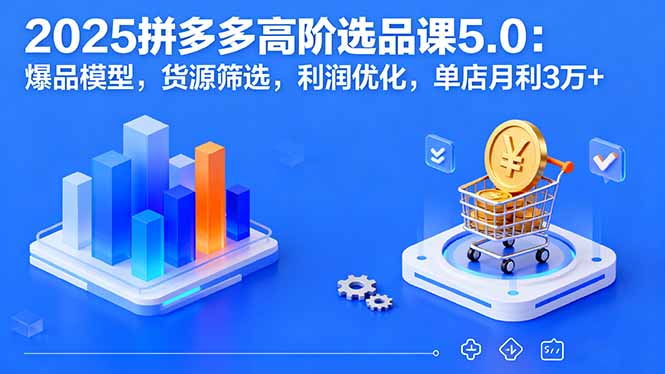 2025拼多多高阶选品课5.0：爆品模型，货源筛选，利润优化，单店月利3万+-梦凌网创