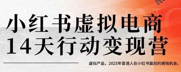 小红书虚拟电商14天变现训练营，虚拟产品，2025年普通人在小红书最后的搞钱机会(更新)-梦凌网创