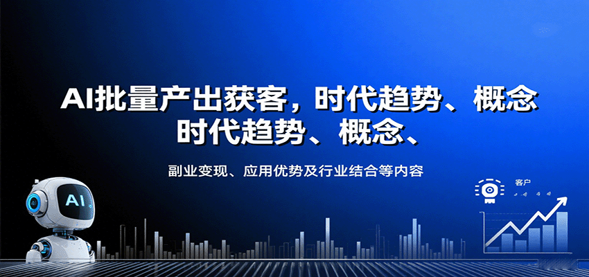 图片[1]-AI批量产出获客，时代趋势、概念、副业变现、应用优势及行业结合等内容-梦凌网创