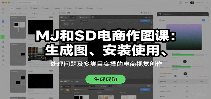 MJ和SD电商作图课：生成图、安装使用、处理问题及多类目实操的电商视觉创作-梦凌网创