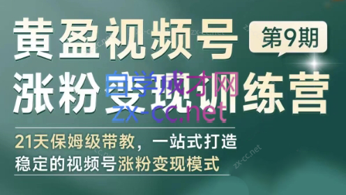 黄盈·视频号涨粉变现训练营-梦凌网创