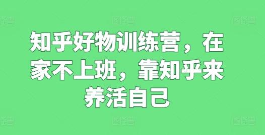 知乎好物训练营，在家不上班，靠知乎来养活自己-梦凌网创