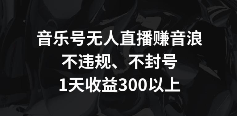 音乐号无人直播赚音浪，不违规、不封号，1天收益300+【揭秘】-梦凌网创