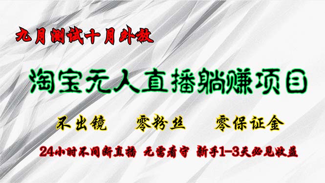 淘宝无人直播最新玩法，九月测试十月外放，不出镜零粉丝零保证金，24小…-梦凌网创