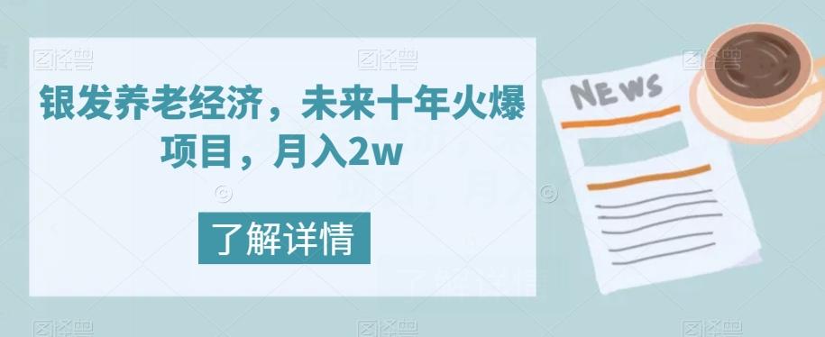 银发养老经济，未来十年火爆项目，月入2w【揭秘】-梦凌网创