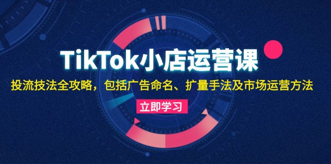 TikTok小店运营课：投流技法全攻略，包括广告命名 扩量手法及市场运营方法-梦凌网创