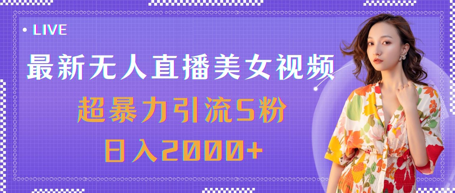 最新无人直播美女视频，超暴力引流S粉日入2000+-梦凌网创