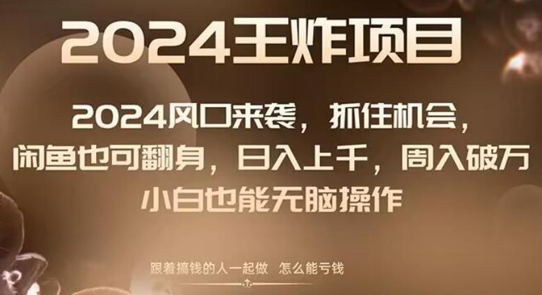 2024风口项目来袭，抓住机会，闲鱼也可翻身，日入上千，周入破万，小白也能无脑操作-梦凌网创