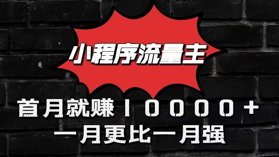 小程序流量主首月就赚10000+，一月更比一月强！小本创业首选-梦凌网创