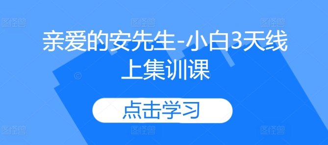 亲爱的安先生-小白3天线上集训课-梦凌网创