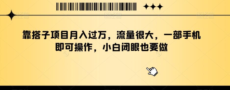 靠搭子项目月入过万，流量很大，一部手机即可操作，小白闭眼也要做-梦凌网创