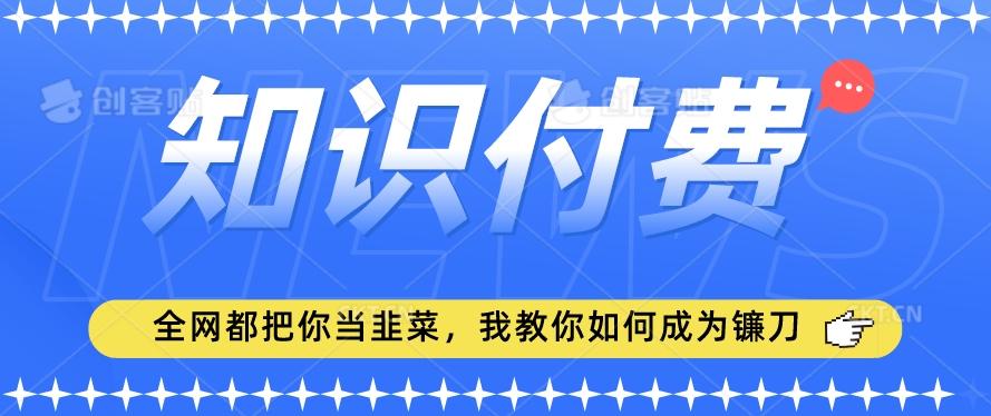 2024最新知识付费项目，小白也能轻松入局，全网都在教你做项目，我教你做镰刀【揭秘】-梦凌网创