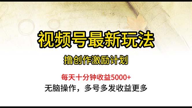 视频号最新玩法，每日一小时月入5000+-梦凌网创