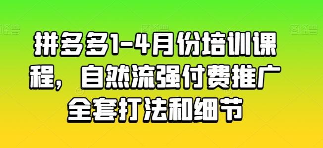 拼多多1-4月份培训课程，自然流强付费推广全套打法和细节-梦凌网创