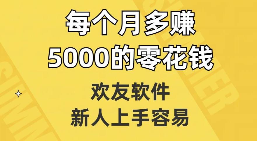 欢友软件，新人上手容易，每个月多赚5000的零花钱【揭秘】-梦凌网创