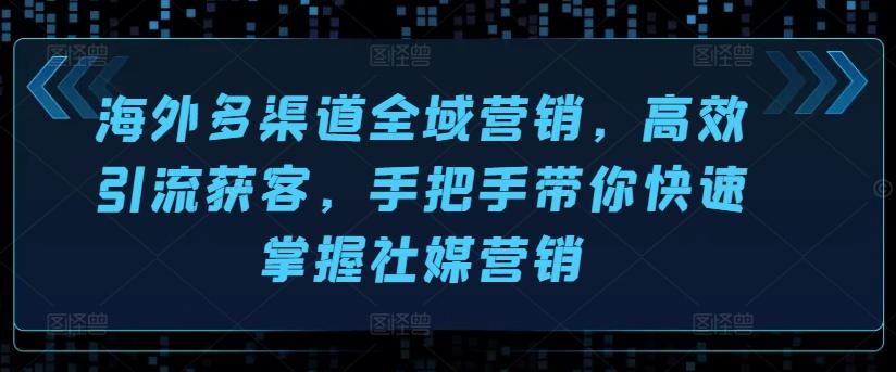海外多渠道全域营销，高效引流获客，手把手带你快速掌握社媒营销-梦凌网创