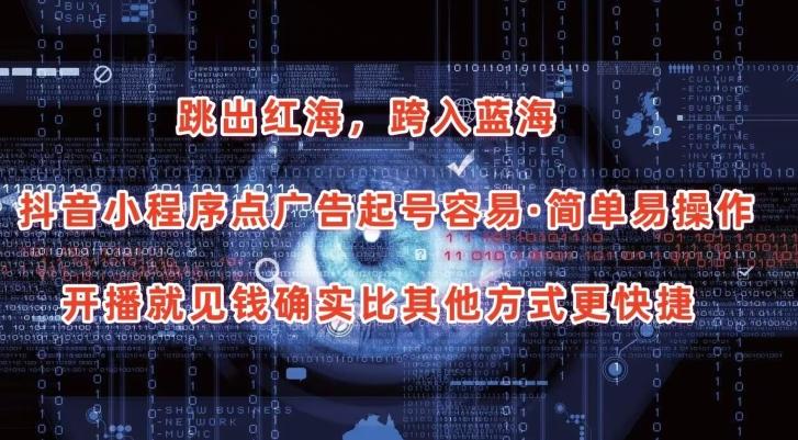 抖音小程序点广告项目，起号容易，简单易操作，开播就见有收益【揭秘】-梦凌网创