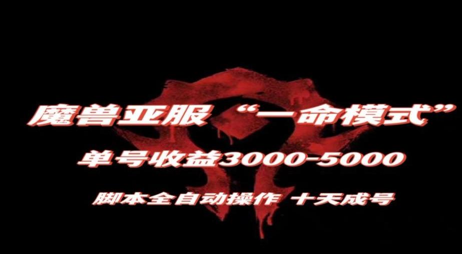 魔兽亚服一命模式，10天成号-单号3千-5千，脚本全自动操作，保姆级教学【揭秘】-梦凌网创