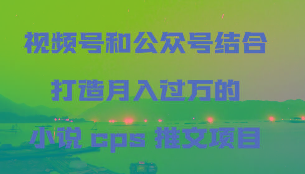 视频号和公众号结合打造月入过万的小说cps推文项目，包括市面上面的各种思路详解-梦凌网创